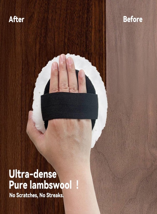 Verigud 4 Pcs 5'' Reusable Lambswool Applicator Pads for Wood Stain, Waxes & Oil-Based Finishes - Image 3